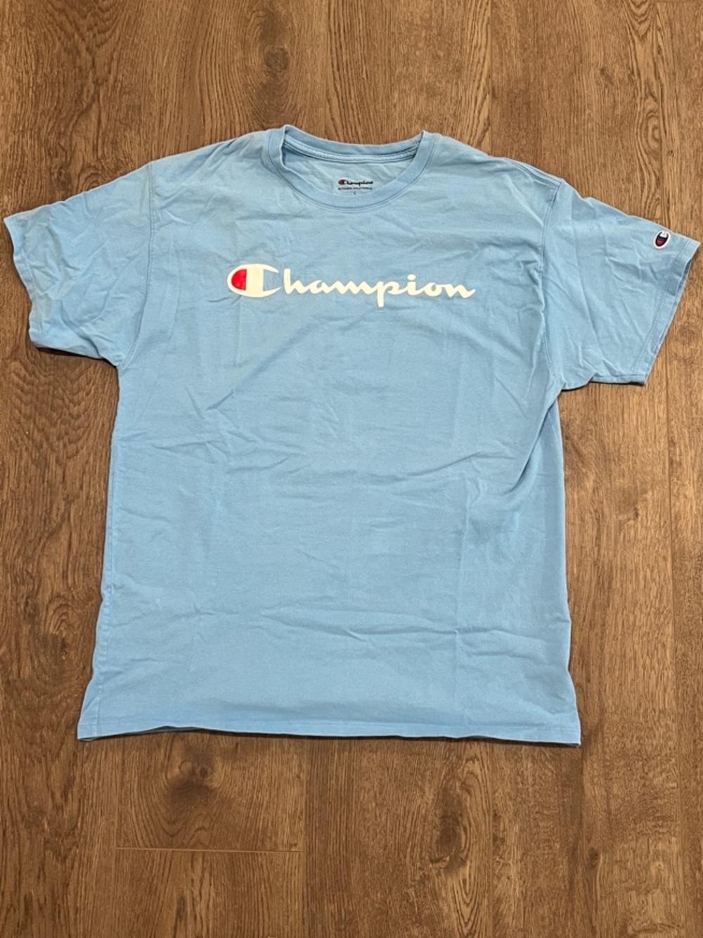 Champion Light Blue Short Sleeve Logo Tee - Picture 1 of 3